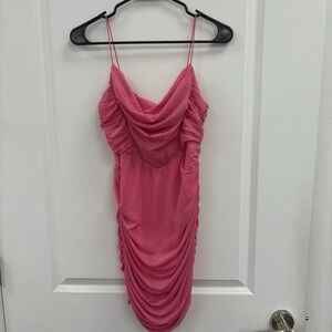 Hello Molly Fuchsia Draped Mini Dress